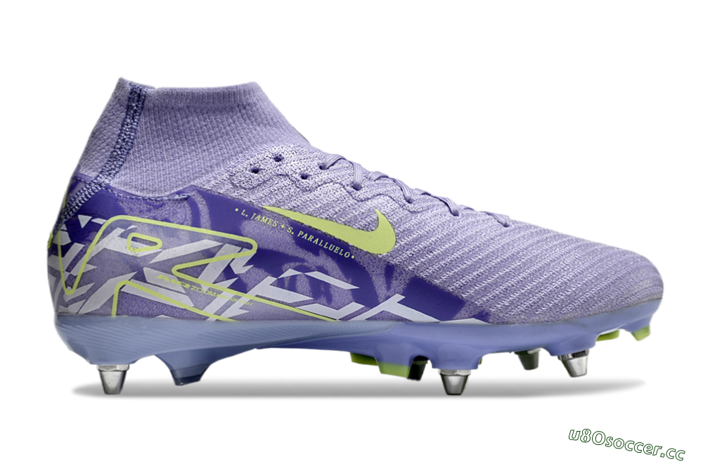 Men's Nike Air Zoom Mercurial Superfly 10 Elite SG Soft Ground High-Tops Football Boots - Purple/Yellow/White 7