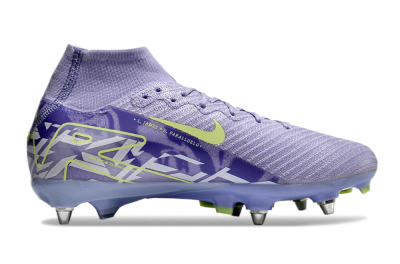 Men's Nike Air Zoom Mercurial Superfly 10 Elite SG Soft Ground High-Tops Football Boots - Purple/Yellow/White