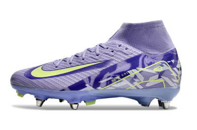 Men's Nike Air Zoom Mercurial Superfly 10 Elite SG Soft Ground High-Tops Football Boots - Purple/Yellow/White