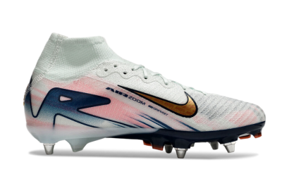 Men's Nike Air Zoom Mercurial Superfly 10 Elite SG Soft Ground High-Tops Football Boots - Jade/Pink/Gold/Blue