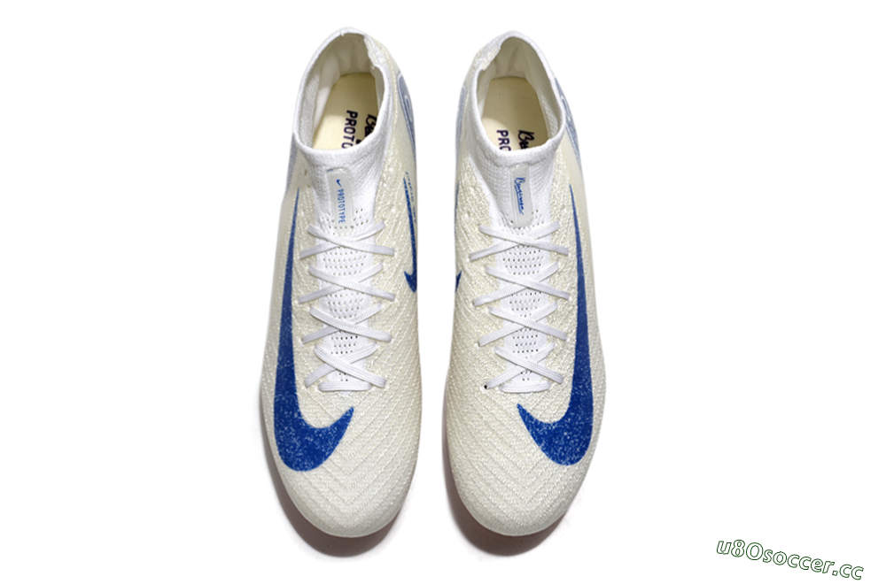 Men's Nike Air Zoom Mercurial Superfly 10 Elite SG Soft Ground High-Tops Football Boots - Beige/White/Blue 4