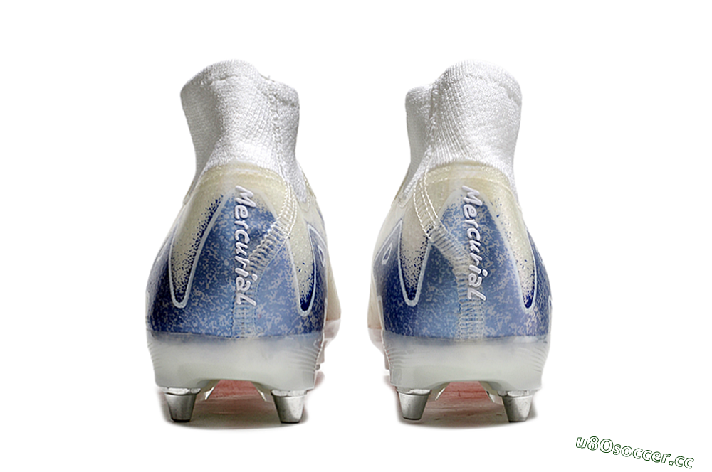 Men's Nike Air Zoom Mercurial Superfly 10 Elite SG Soft Ground High-Tops Football Boots - Beige/White/Blue 5