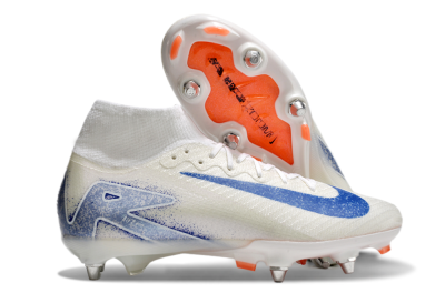 Men's Nike Air Zoom Mercurial Superfly 10 Elite SG Soft Ground High-Tops Football Boots - Beige/White/Blue