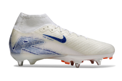Men's Nike Air Zoom Mercurial Superfly 10 Elite SG Soft Ground High-Tops Football Boots - Beige/White/Blue