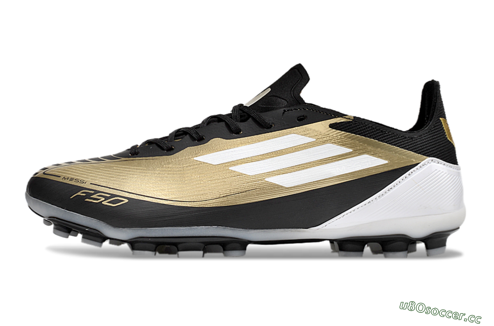 Unisex Adidas F50 Elite Messi MG Multi Ground Low-Tops Football Boots - Gold/Black/White 0