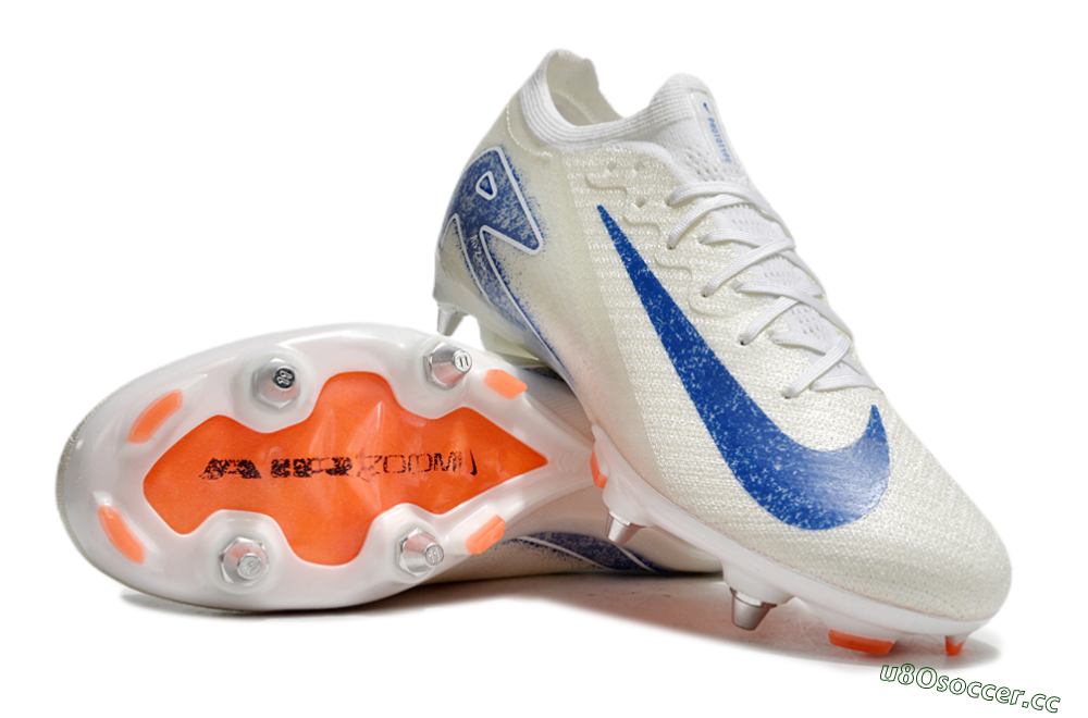 Men's Nike Air Zoom Mercurial Vapor 16 Elite SG Soft Ground Low-Tops Football Boots - Beige/Blue/White 3