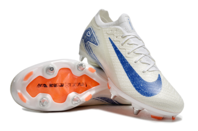 Men's Nike Air Zoom Mercurial Vapor 16 Elite SG Soft Ground Low-Tops Football Boots - Beige/Blue/White