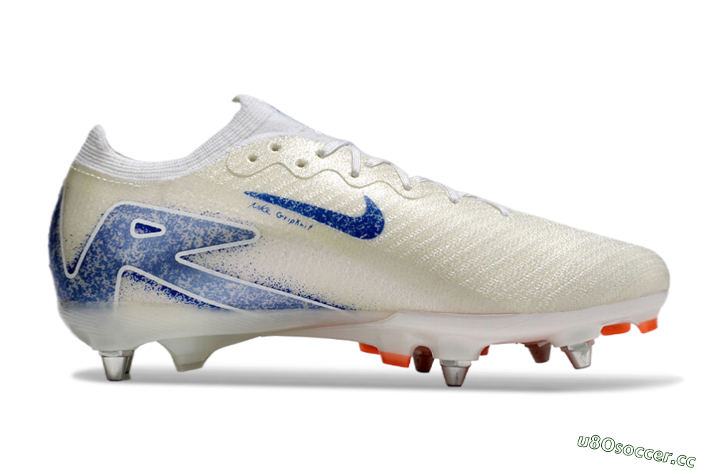 Men's Nike Air Zoom Mercurial Vapor 16 Elite SG Soft Ground Low-Tops Football Boots - Beige/Blue/White 7