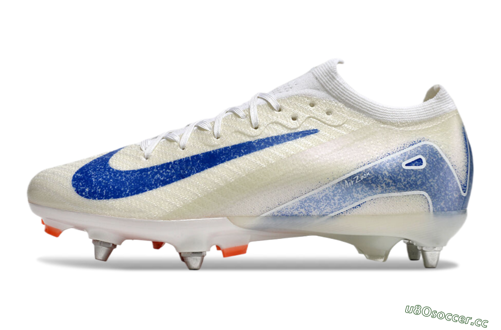 Men's Nike Air Zoom Mercurial Vapor 16 Elite SG Soft Ground Low-Tops Football Boots - Beige/Blue/White 0