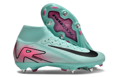 Men's Nike Air Zoom Mercurial Superfly 10 Elite SG Soft Ground High-Tops Football Boots - Jade/Black/Pink