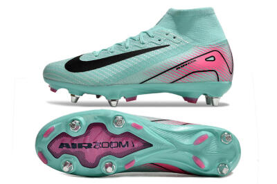 Men's Nike Air Zoom Mercurial Superfly 10 Elite SG Soft Ground High-Tops Football Boots - Jade/Black/Pink