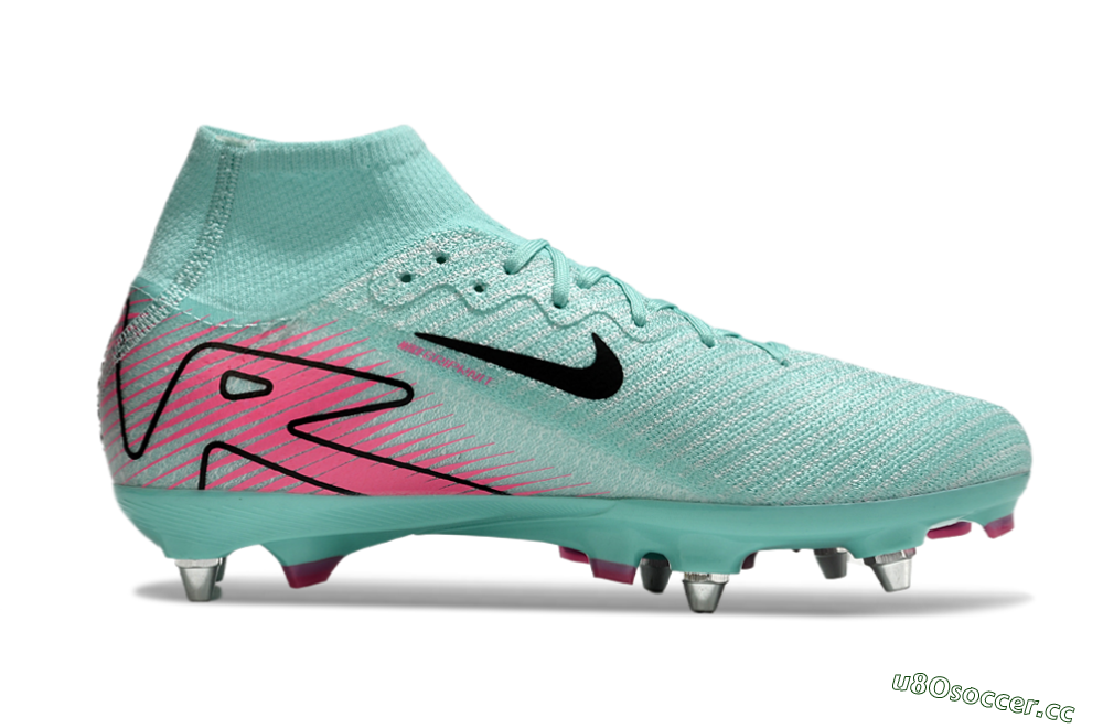 Men's Nike Air Zoom Mercurial Superfly 10 Elite SG Soft Ground High-Tops Football Boots - Jade/Black/Pink 7
