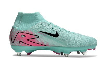Men's Nike Air Zoom Mercurial Superfly 10 Elite SG Soft Ground High-Tops Football Boots - Jade/Black/Pink