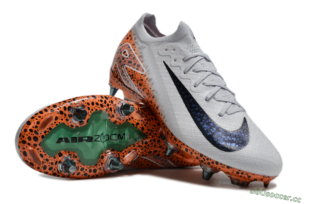 Men's Nike Air Zoom Mercurial Vapor 16 Elite SG Soft Ground Low-Tops Football Boots - Grey/Black/Leopard 3
