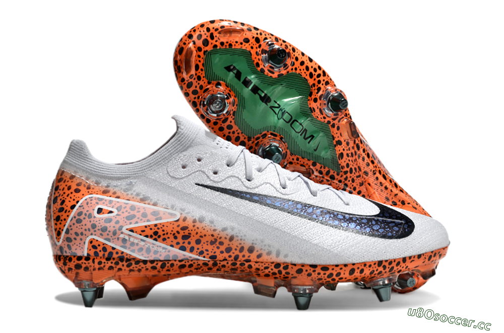 Men's Nike Air Zoom Mercurial Vapor 16 Elite SG Soft Ground Low-Tops Football Boots - Grey/Black/Leopard 2