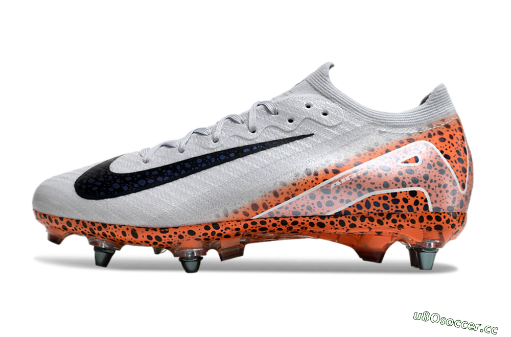 Men's Nike Air Zoom Mercurial Vapor 16 Elite SG Soft Ground Low-Tops Football Boots - Grey/Black/Leopard 0