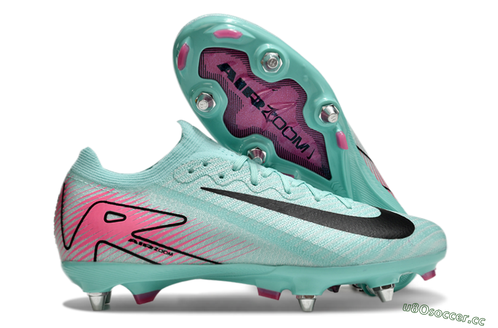 Men's Nike Air Zoom Mercurial Vapor 16 Elite SG Soft Ground Low-Tops Football Boots - Jade/Black/Pink 2