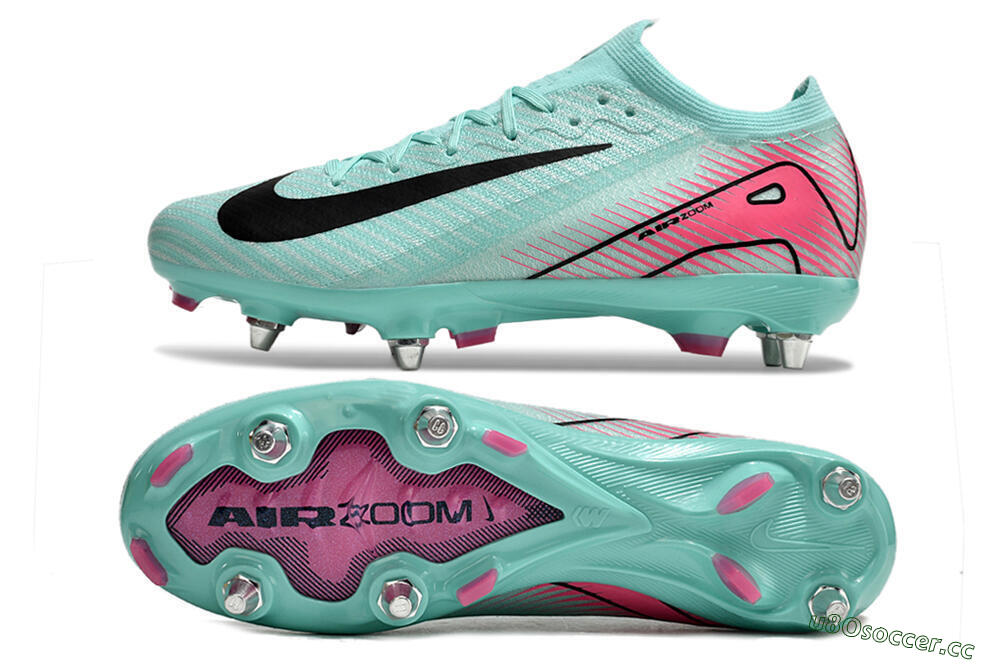 Men's Nike Air Zoom Mercurial Vapor 16 Elite SG Soft Ground Low-Tops Football Boots - Jade/Black/Pink 1
