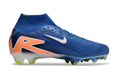 Unisex Nike Air Zoom Mercurial Superfly 10 Elite FG Firm Ground High-Tops Football Boots - Blue/White/Orange