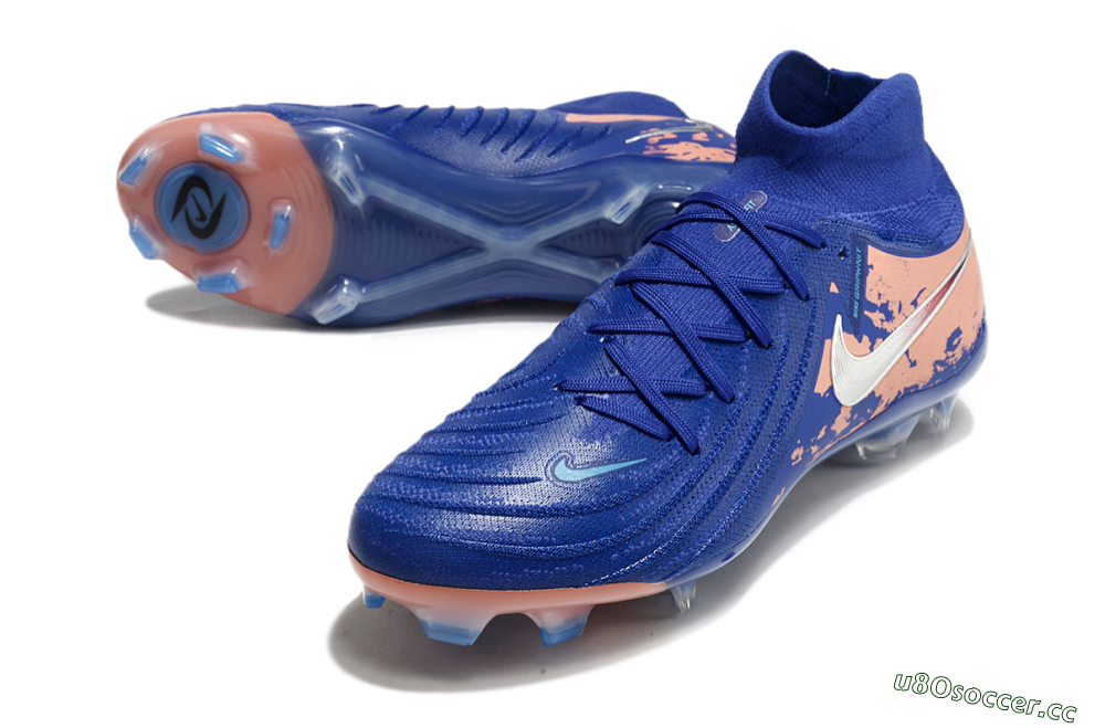 Men's Nike Phantom Luna Elite NU FG Firm Ground High-Tops Football Boots - Blue/White/Red 3