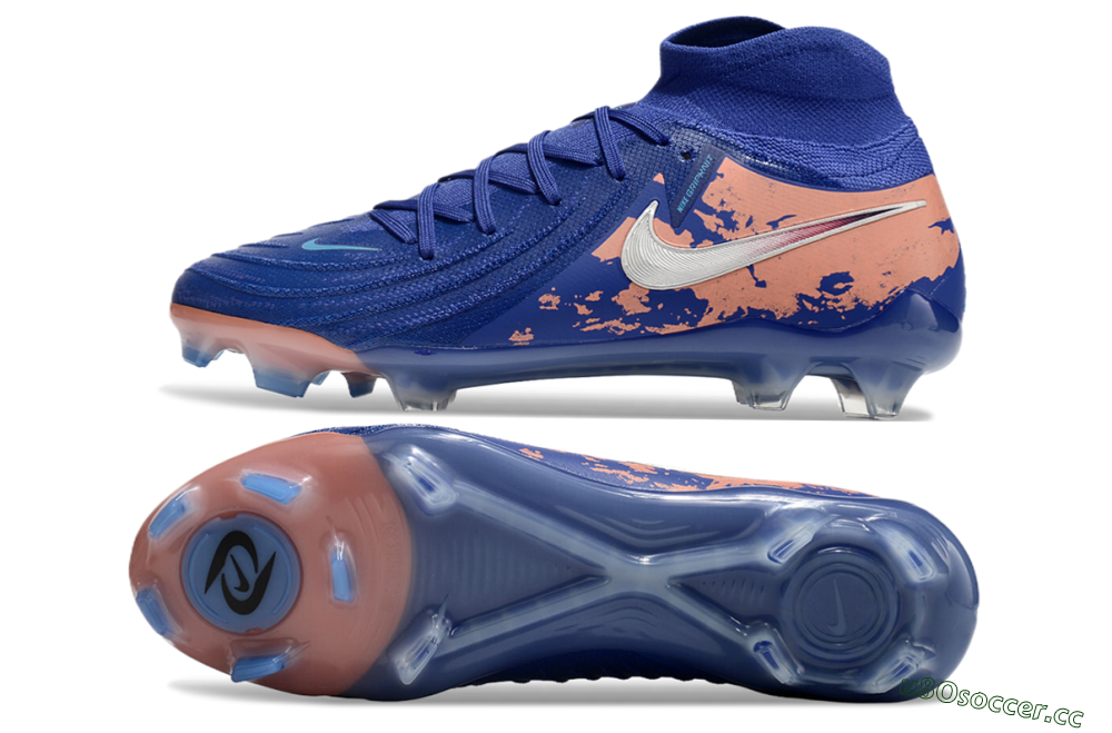 Men's Nike Phantom Luna Elite NU FG Firm Ground High-Tops Football Boots - Blue/White/Red 1