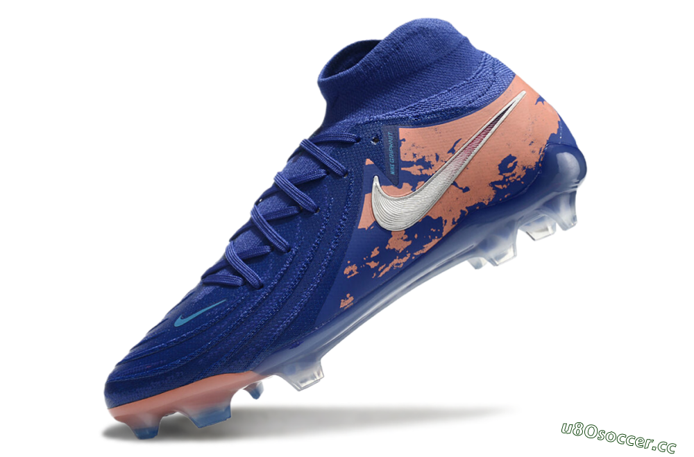 Men's Nike Phantom Luna Elite NU FG Firm Ground High-Tops Football Boots - Blue/White/Red 5