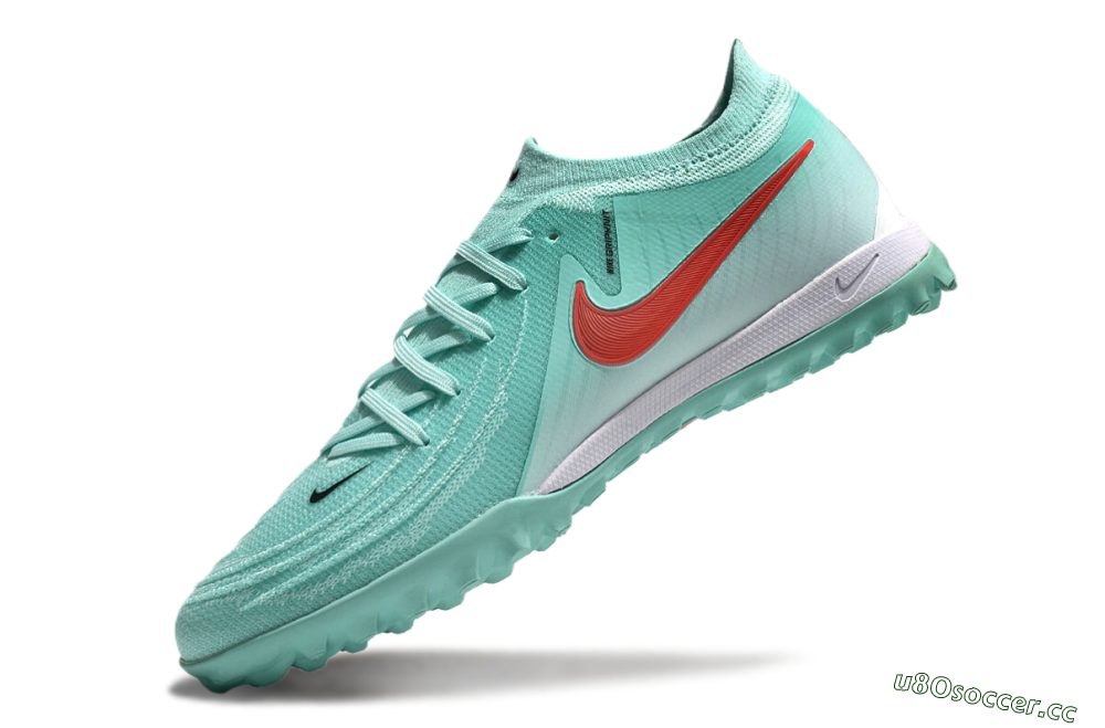 Men's Nike Phantom GX 2 Elite TF Artificial Turf Low-Tops Football Shoes - Jade/Red/White 5