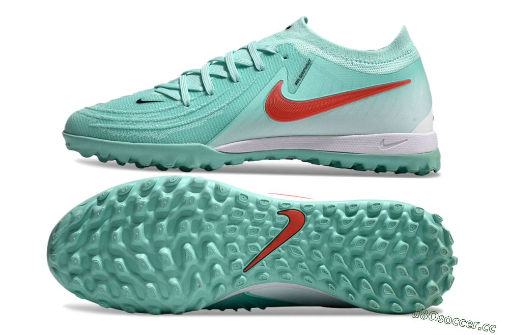 Men's Nike Phantom GX 2 Elite TF Artificial Turf Low-Tops Football Shoes - Jade/Red/White 1