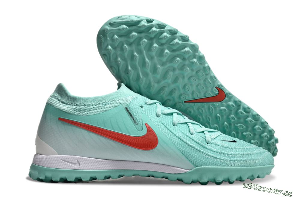 Men's Nike Phantom GX 2 Elite TF Artificial Turf Low-Tops Football Shoes - Jade/Red/White 2