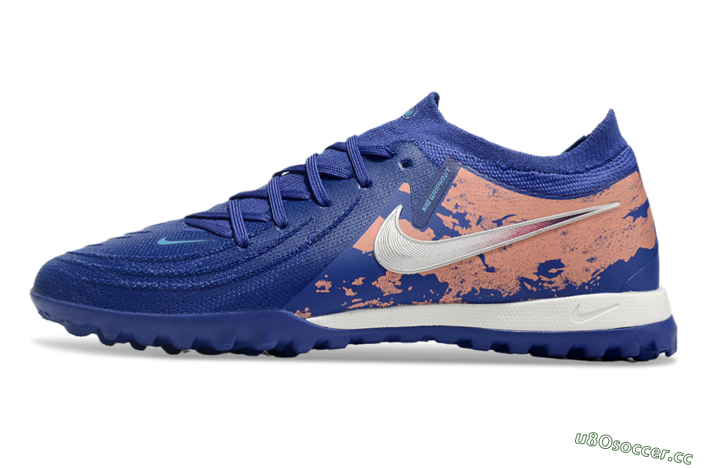 Men's Nike Phantom GX 2 Elite TF Artificial Turf Low-Tops Football Shoes - Blue/White/Red 0