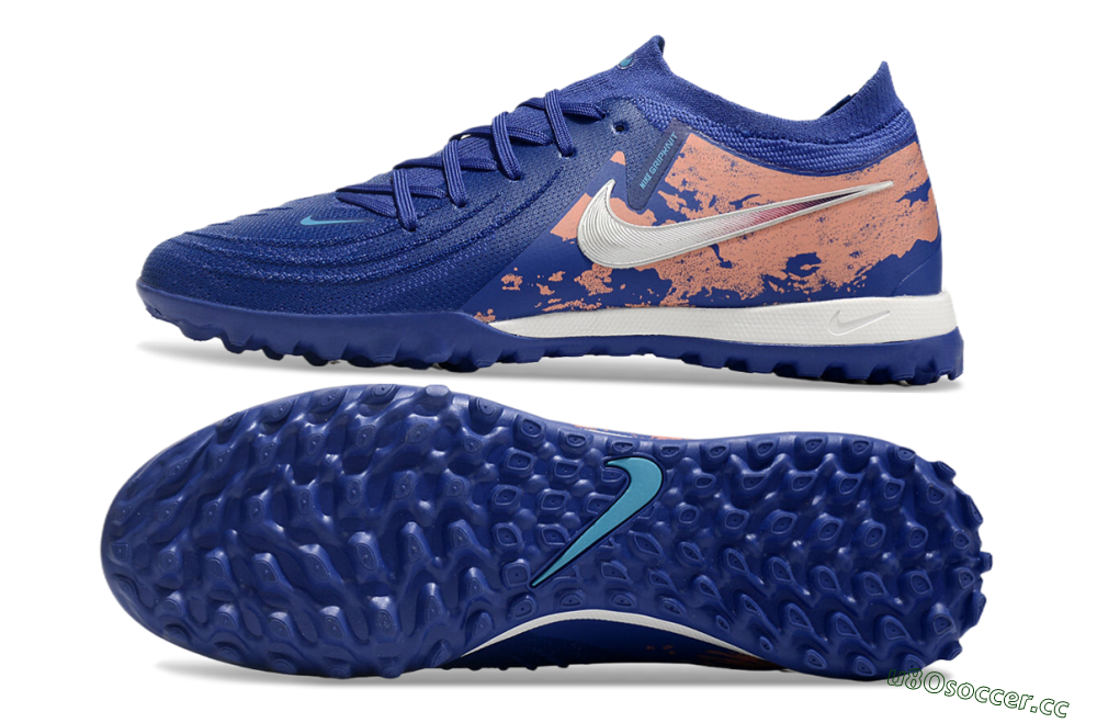 Men's Nike Phantom GX 2 Elite TF Artificial Turf Low-Tops Football Shoes - Blue/White/Red 1