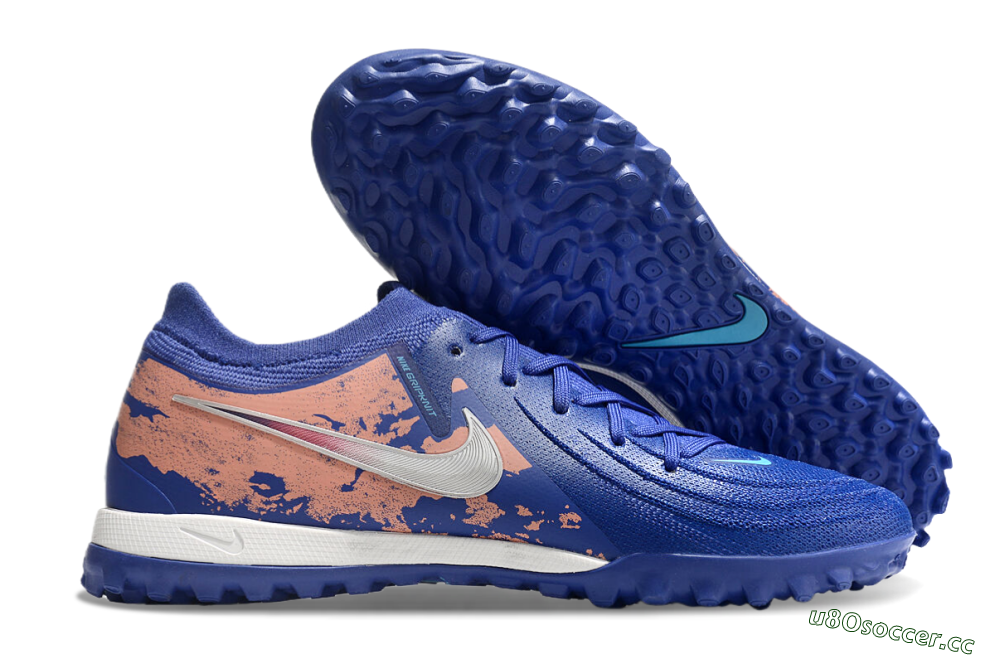 Men's Nike Phantom GX 2 Elite TF Artificial Turf Low-Tops Football Shoes - Blue/White/Red 2