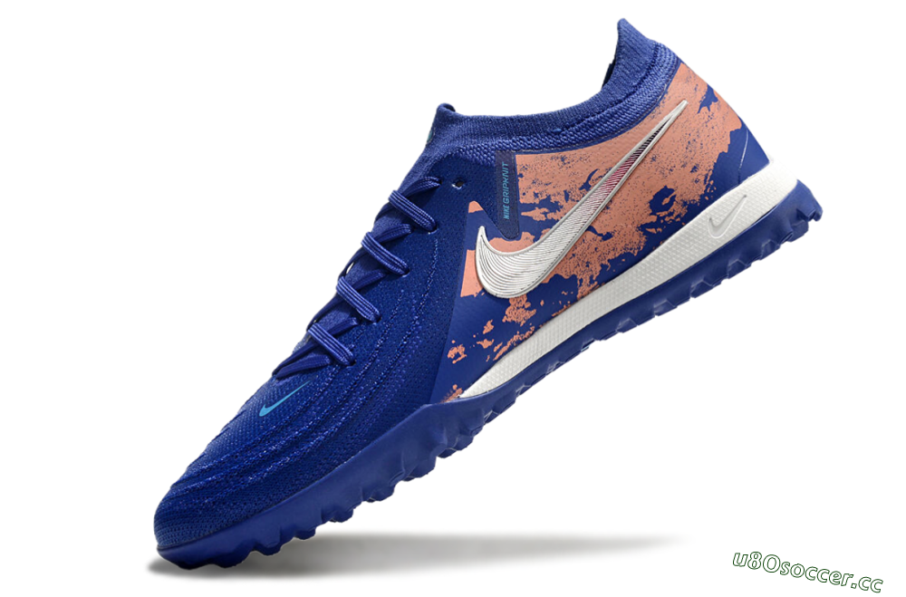 Men's Nike Phantom GX 2 Elite TF Artificial Turf Low-Tops Football Shoes - Blue/White/Red 5