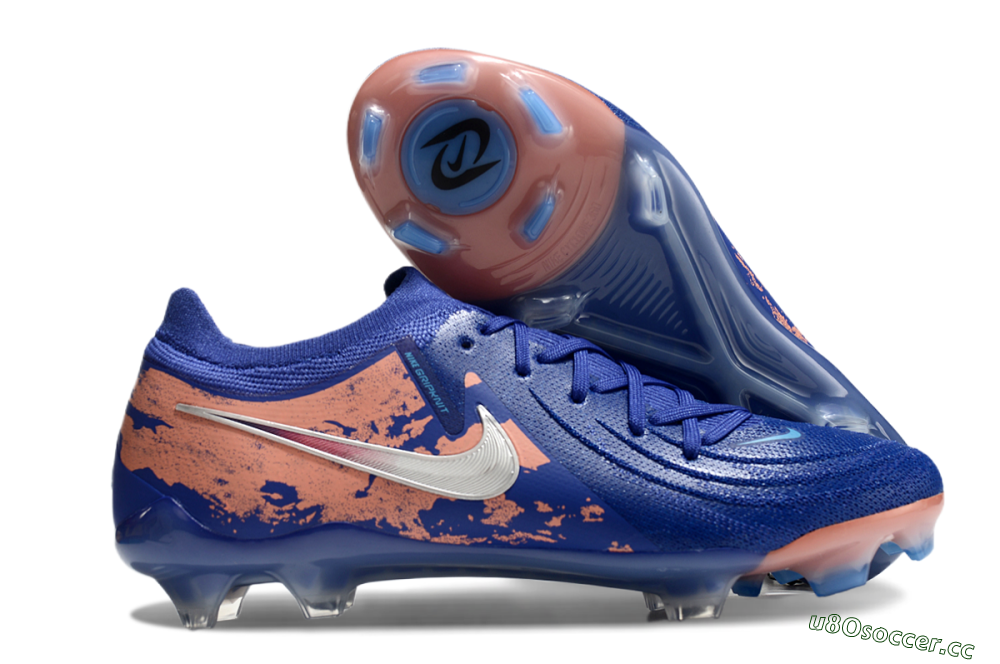 Men's Nike Phantom Luna Elite FG Firm Ground Low-Tops Football Boots - Blue/White/Red 2