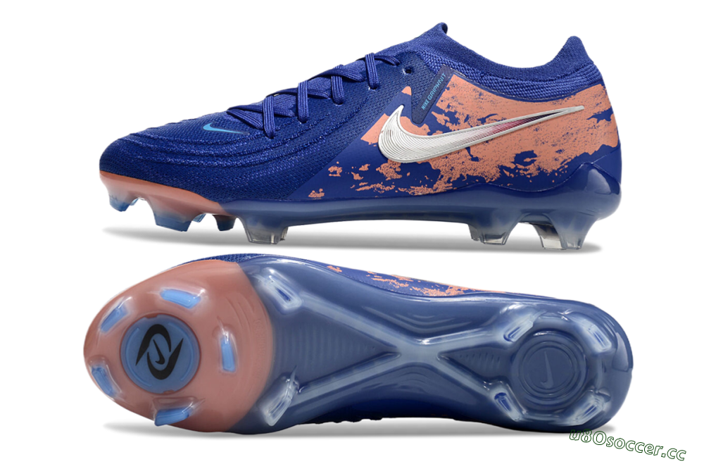 Men's Nike Phantom Luna Elite FG Firm Ground Low-Tops Football Boots - Blue/White/Red 1