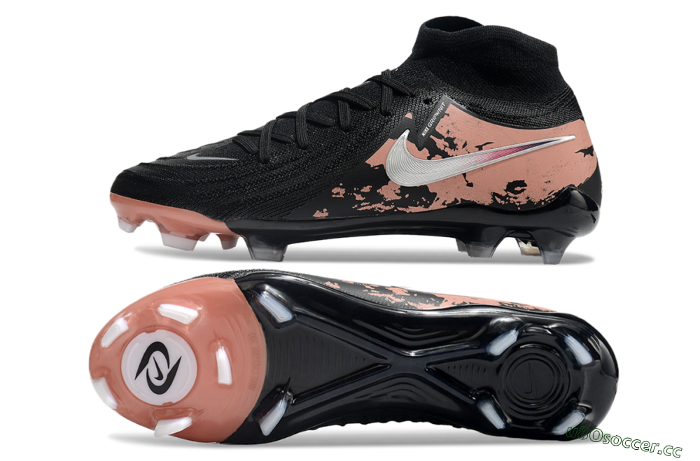 Men's Nike Phantom Luna Elite NU FG Firm Ground High-Tops Football Boots - Black/White/Red 1