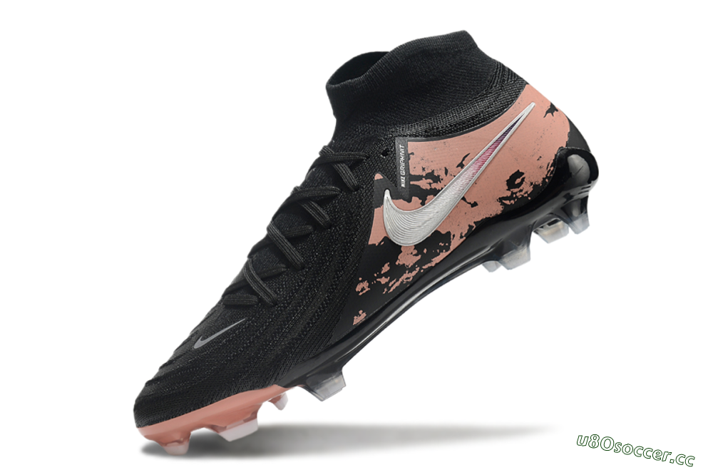 Men's Nike Phantom Luna Elite NU FG Firm Ground High-Tops Football Boots - Black/White/Red 5