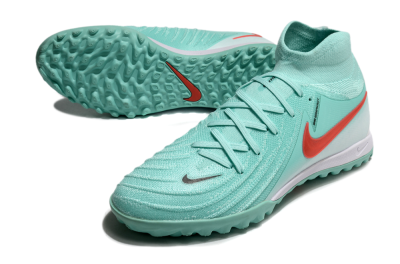 Men's Nike Phantom Luna Elite TF Artificial Turf High-Tops Football Shoes - Jade/Red/White