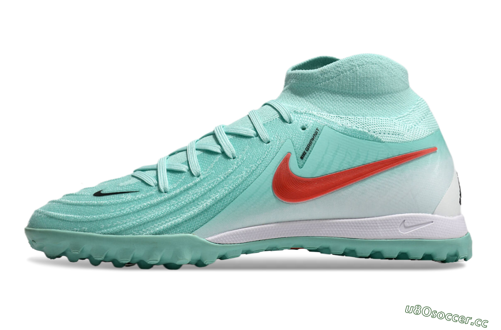 Men's Nike Phantom Luna Elite TF Artificial Turf High-Tops Football Shoes - Jade/Red/White 0