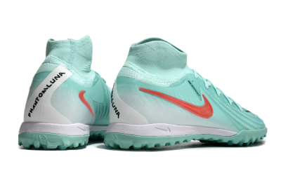 Men's Nike Phantom Luna Elite TF Artificial Turf High-Tops Football Shoes - Jade/Red/White