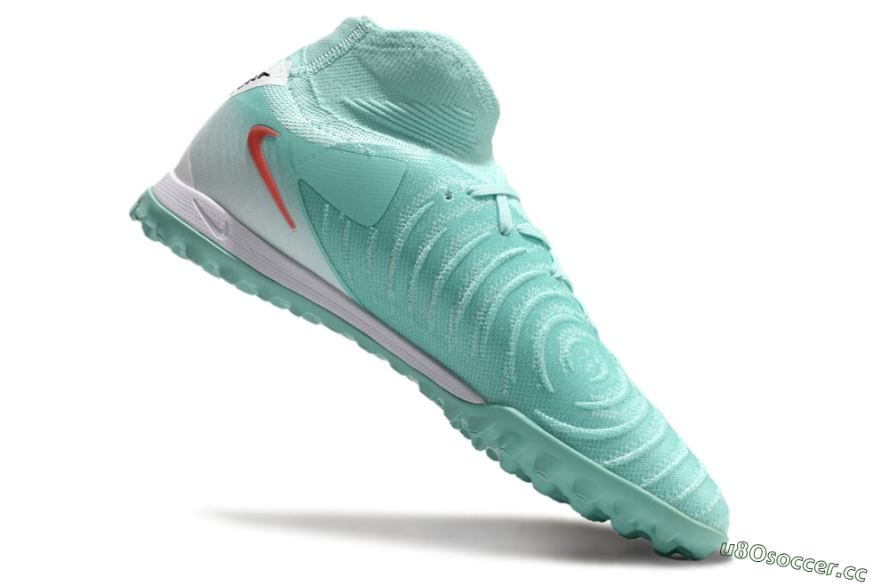 Men's Nike Phantom Luna Elite TF Artificial Turf High-Tops Football Shoes - Jade/Red/White 4