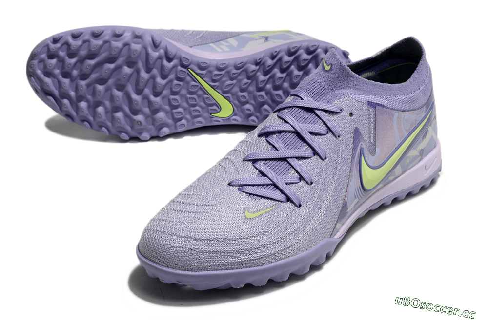 Men's Nike Phantom GX 2 Elite TF Artificial Turf Low-Tops Football Shoes - Purple/Yellow/White 3