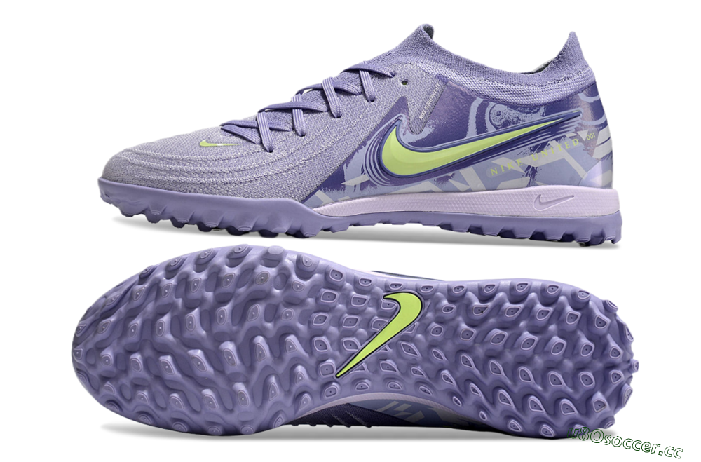 Men's Nike Phantom GX 2 Elite TF Artificial Turf Low-Tops Football Shoes - Purple/Yellow/White 1
