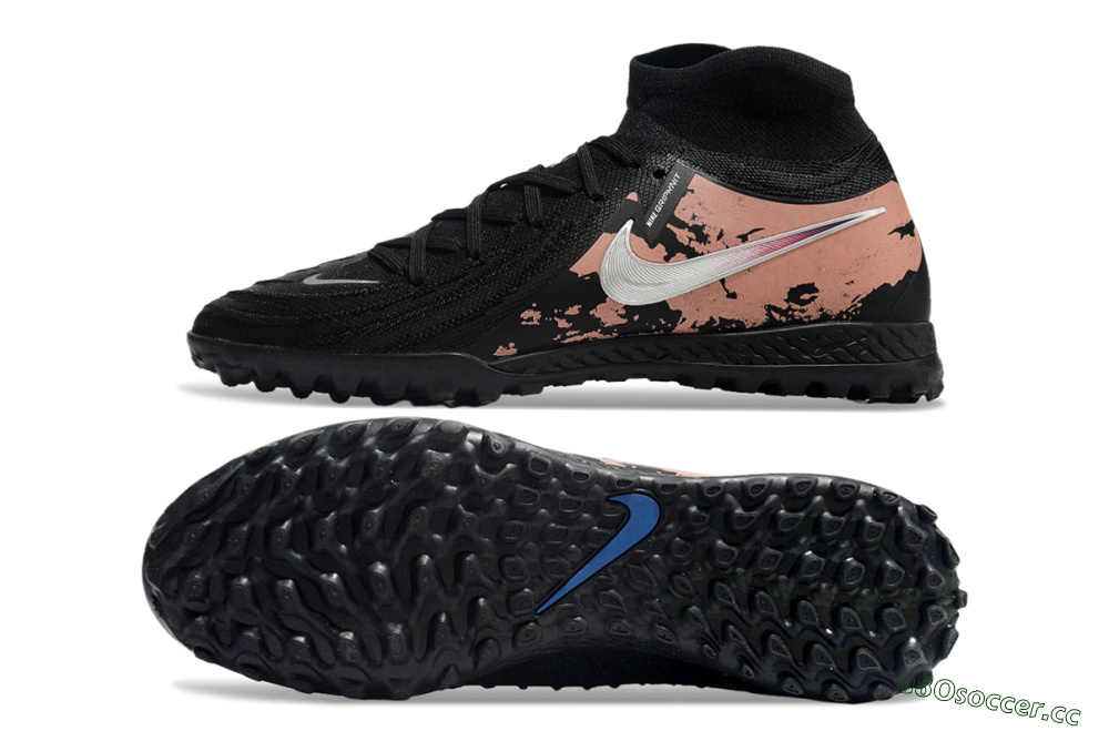 Men's Nike Phantom Luna Elite TF Artificial Turf High-Tops Football Shoes - Black/White/Red 1
