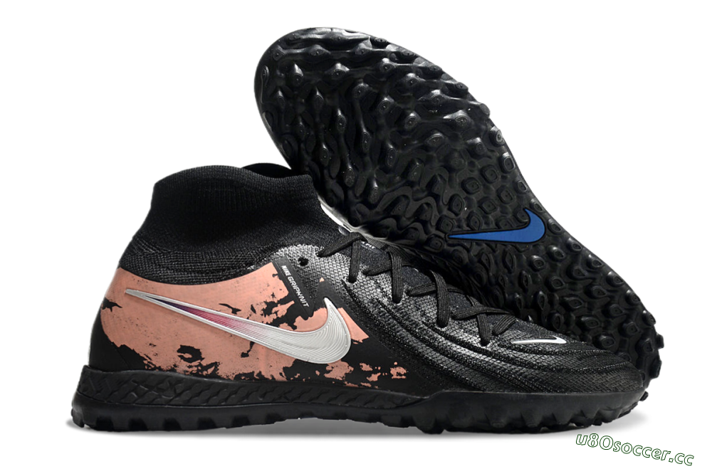 Men's Nike Phantom Luna Elite TF Artificial Turf High-Tops Football Shoes - Black/White/Red 2