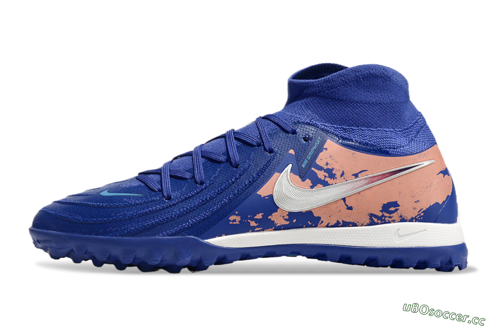 Men's Nike Phantom Luna Elite TF Artificial Turf High-Tops Football Shoes - Blue/White/Red 0