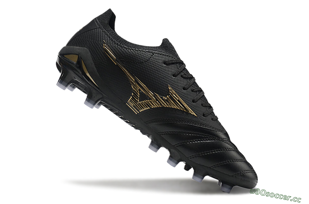 Men's Mizuno Morelia Neo 3 FG Firm Ground Low-Tops Football Boots - Black/Gold 5