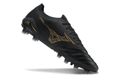 Men's Mizuno Morelia Neo 3 FG Firm Ground Low-Tops Football Boots - Black/Gold