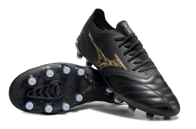 Men's Mizuno Morelia Neo 3 FG Firm Ground Low-Tops Football Boots - Black/Gold
