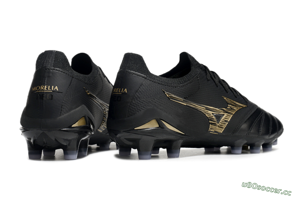 Men's Mizuno Morelia Neo 3 FG Firm Ground Low-Tops Football Boots - Black/Gold 7
